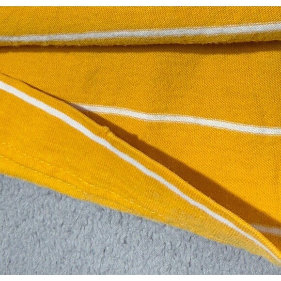 Aeropostale Mens Yellow Polo Shirt Cotton Horizontal Striped Embroidered Logo XL - Picture 10 of 16